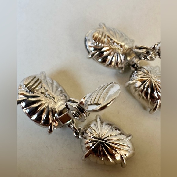 Yves Saint Laurent “YSL” crystal drop clip on earrings - Picture 7 of 9